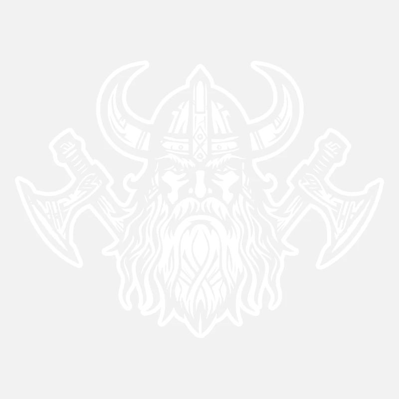 Wikinger mit Axt und Helm