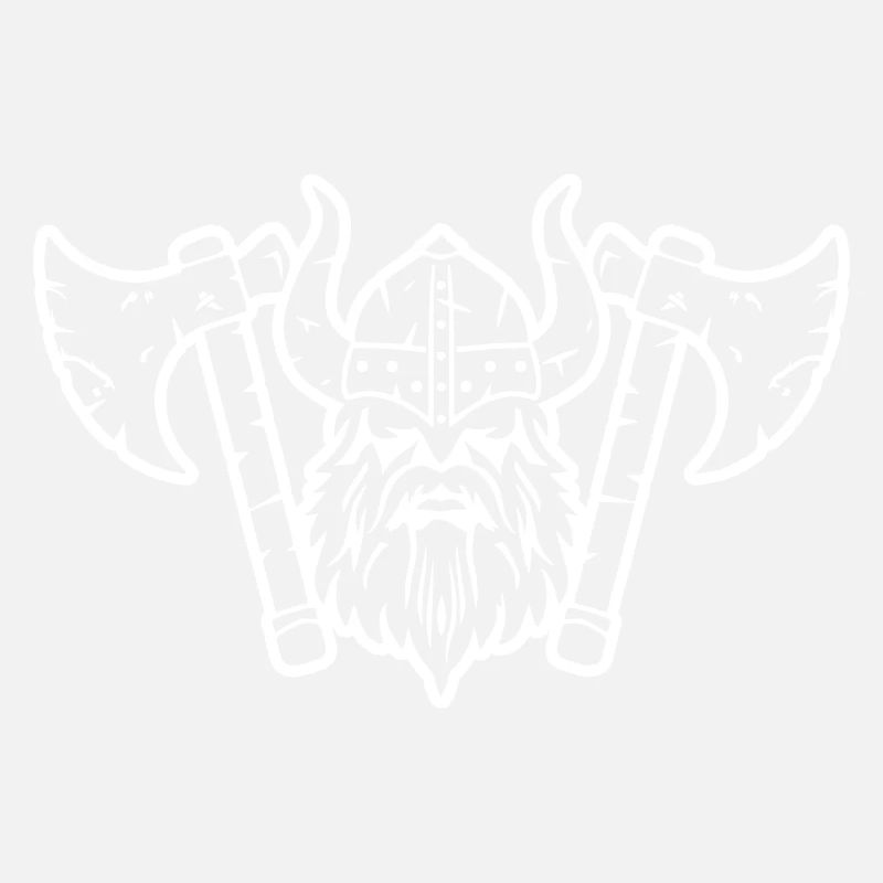 Wikinger Kopf mit Helm und Axt