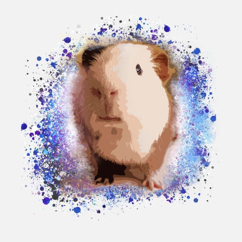 guinea pig, graffiti,painting,green,blue