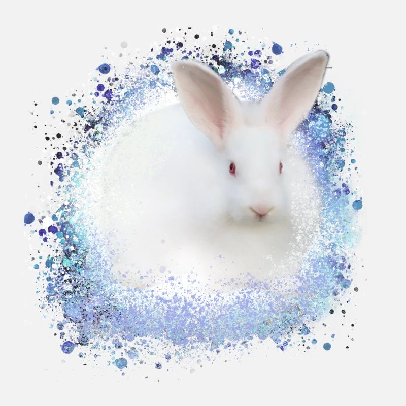 lapin blanc, lapin, graffiti, bleu