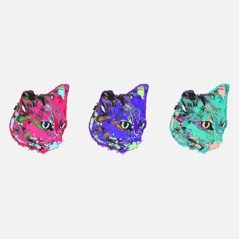 katzen, bunt,pop-art, kunst,warhol,graffiti,katze