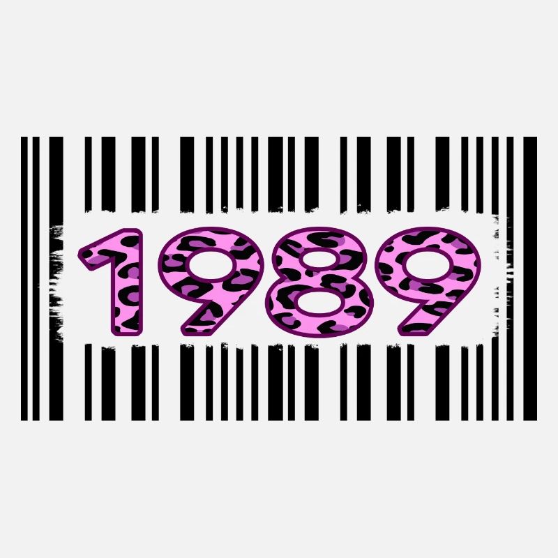 1989 birthday barcode pink leopard retro party