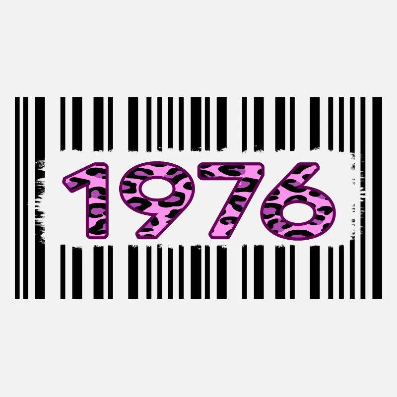 1976 Birthday unique pink leopard barcode
