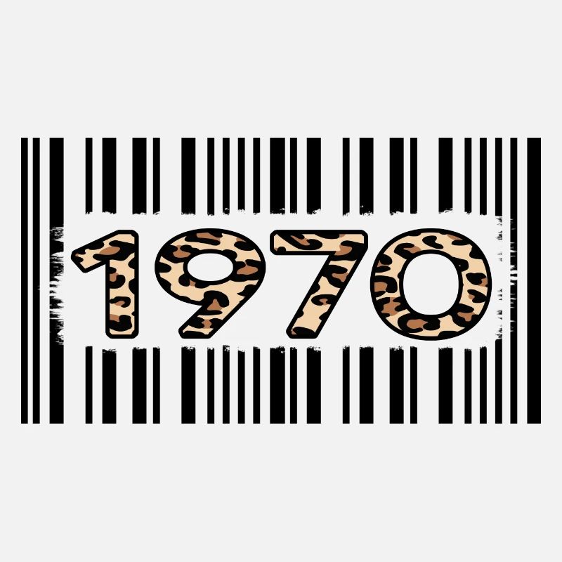 1970 birthday 52 years barcode leopard pattern