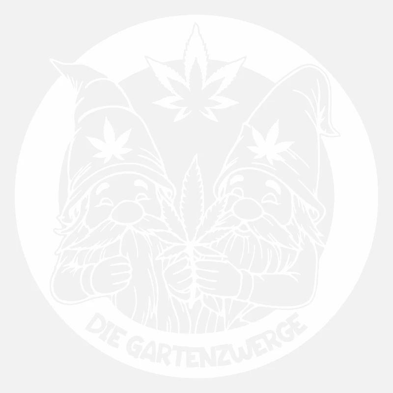 Kiffer Gartenzwerge mit Hanfblatt
