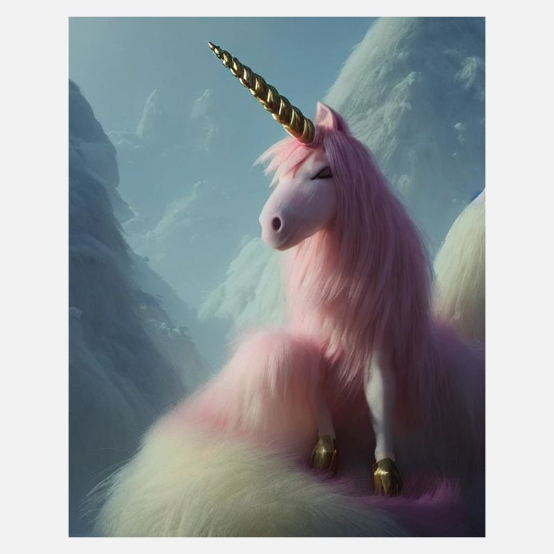 Comic Cartoon Zeichnung eines queeren Einhorns mit Rosa