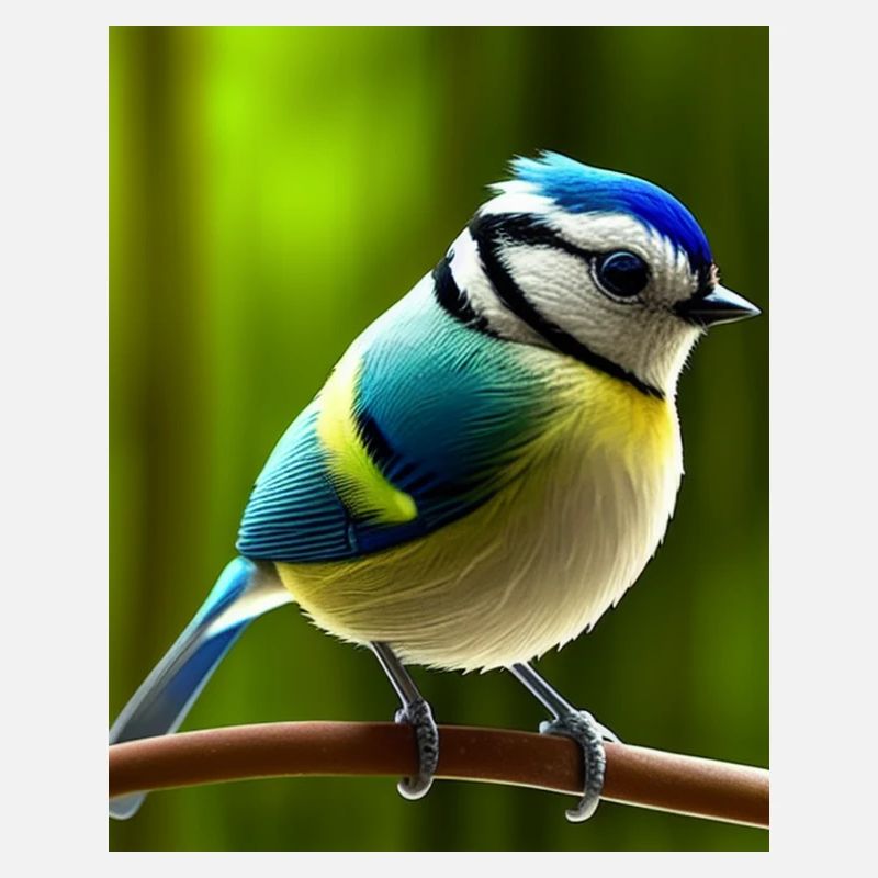 Cooles Comic Porträt einer Blaumeise