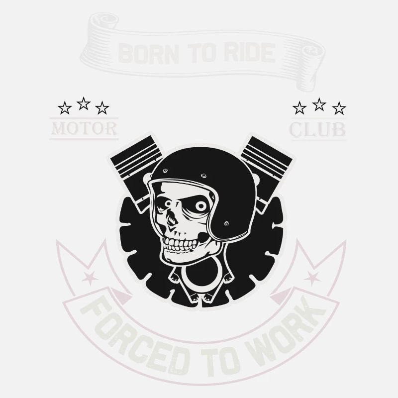 Born To Ride MC Skull Piston Design