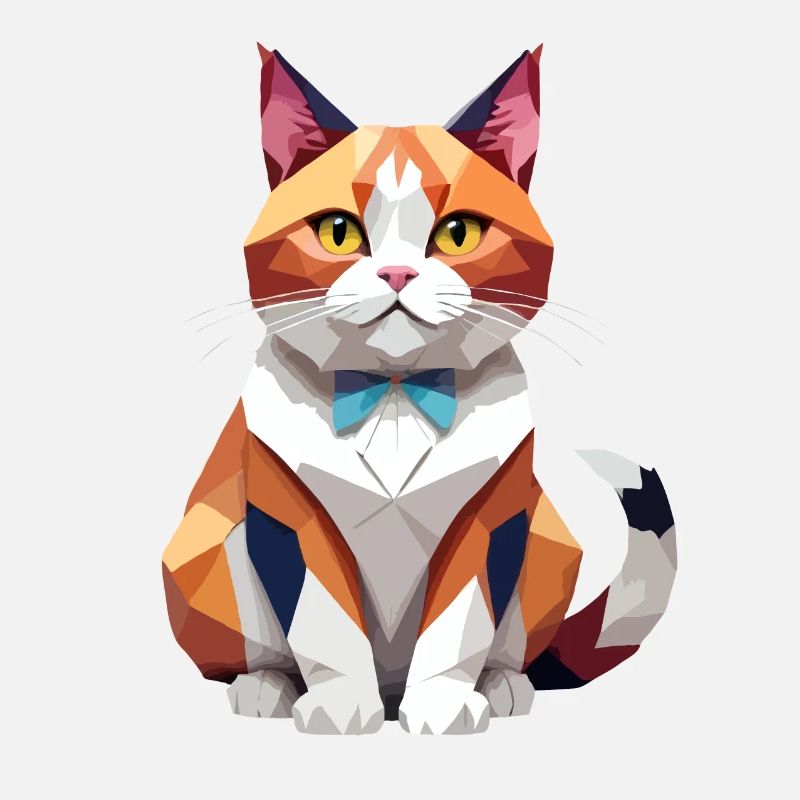 Katze Verspielt Entzückend Spaß Tier Bunt Geometrisch