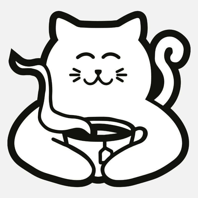 Katze mit Tee Earl Grey
