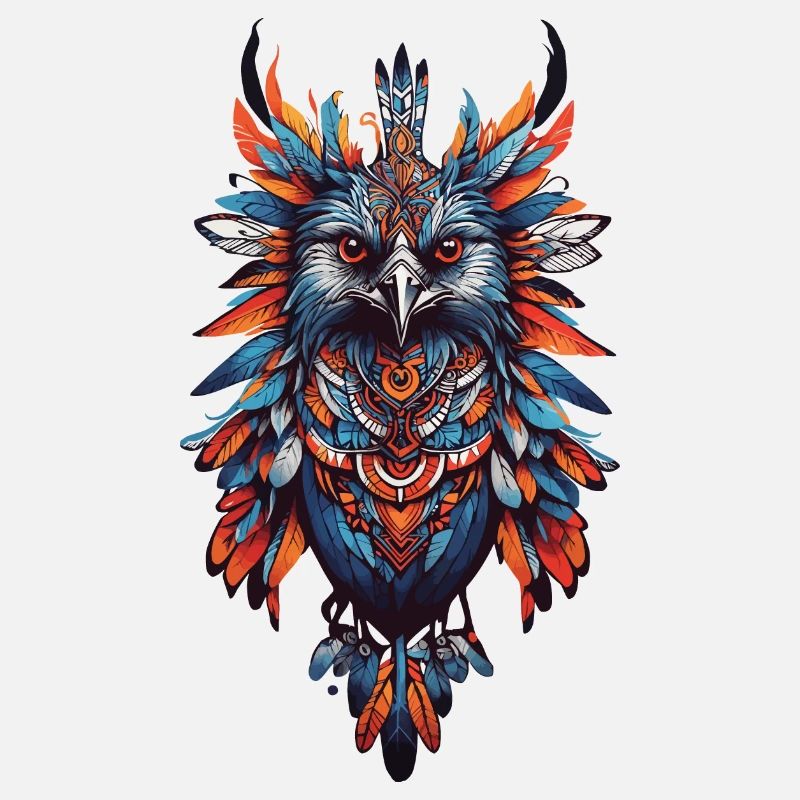 Conception spirituelle indienne de plumes de plume de corbeau