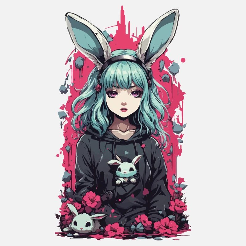 Kawaii Goth Anime lapin Dark Magic esthétique