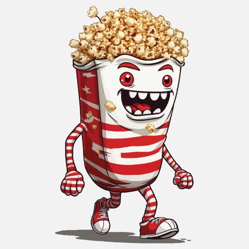Funny Halloween Popcorn Monster Design