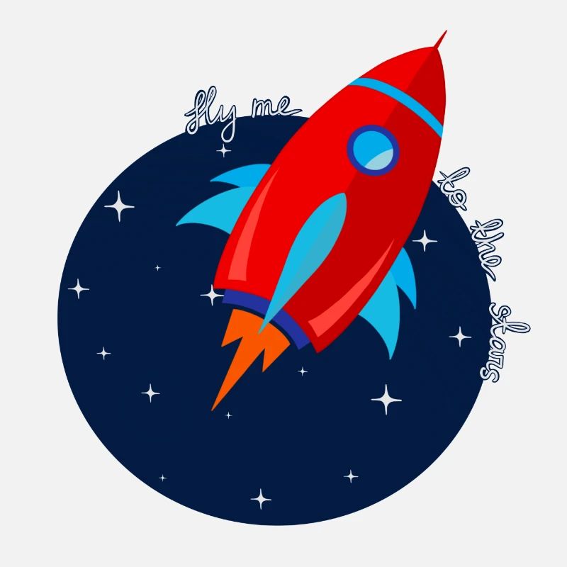 Die rote Rakete fliegt ins All