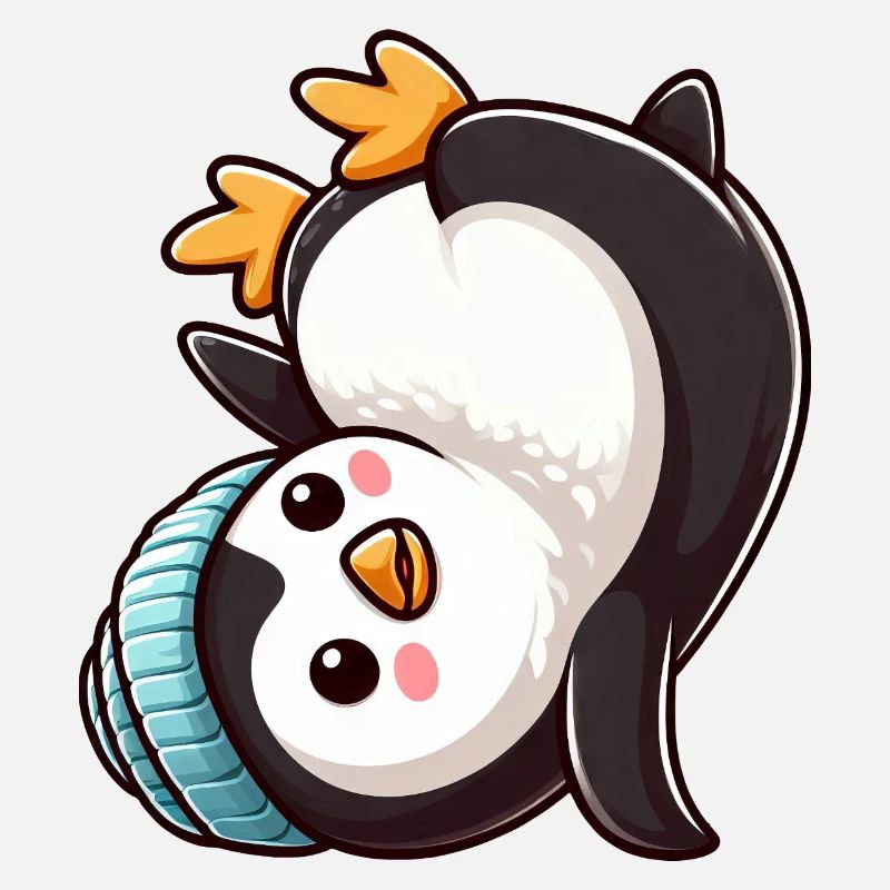 Pingouin Poirier Chibi Dessin animé Breakdance