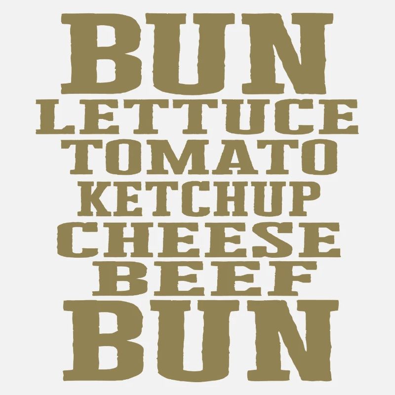 Burger Ingrédients Typographie Construction du cheeseburger