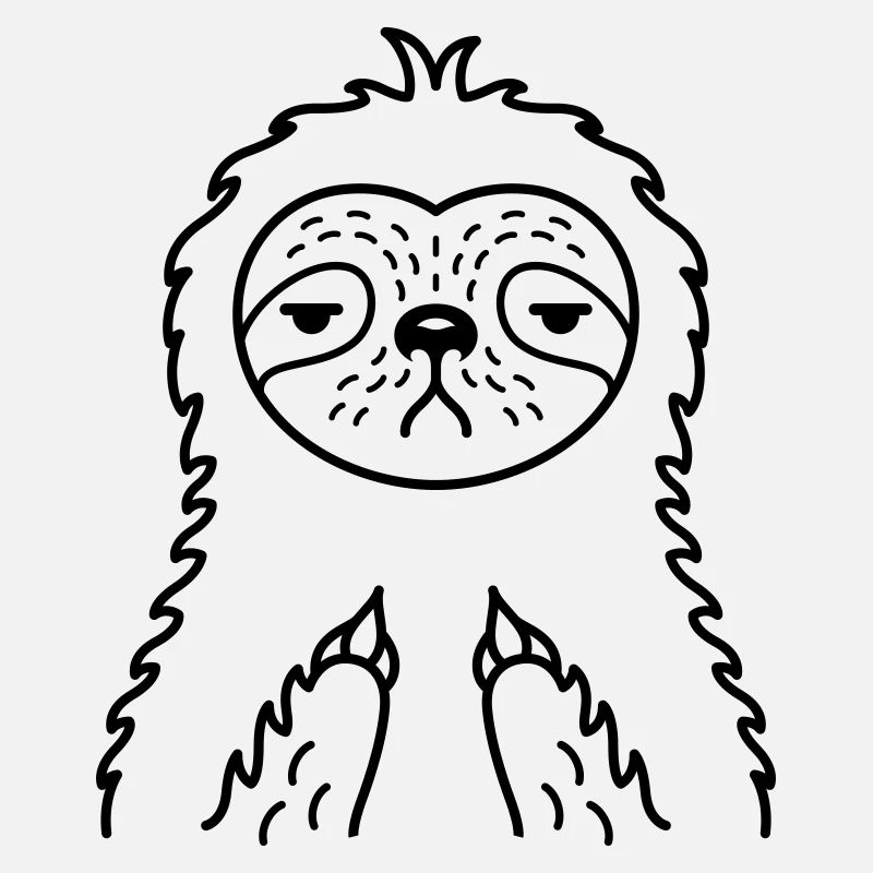 Sloth lounging chill middle finger gesture