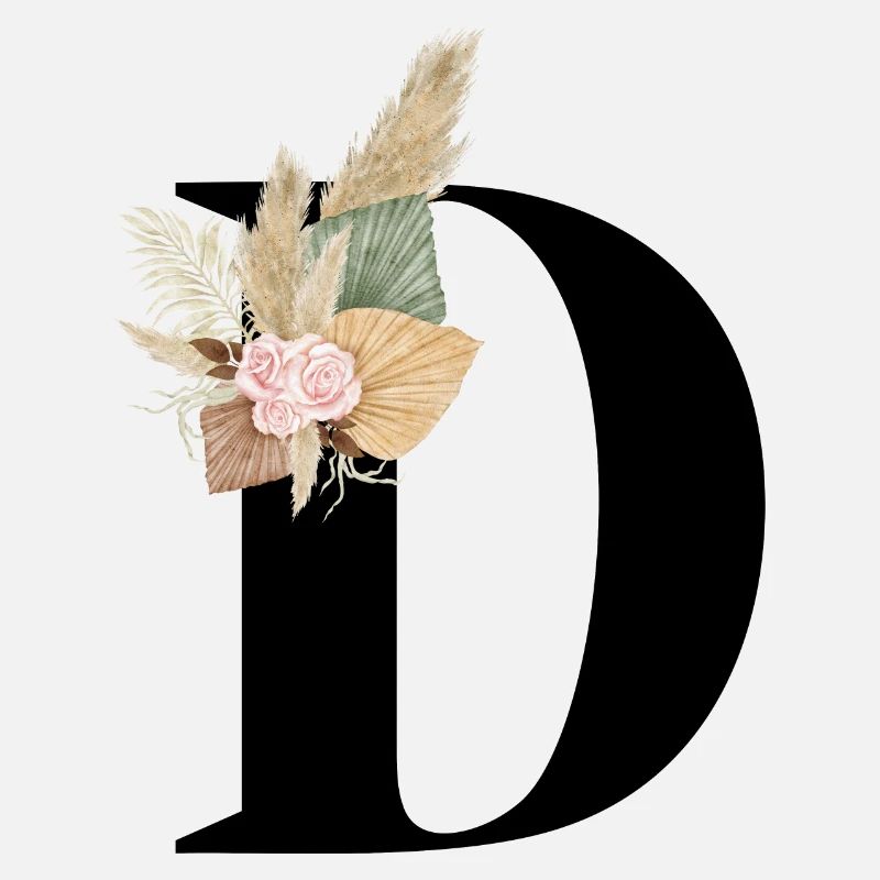 lettre D fleuris
