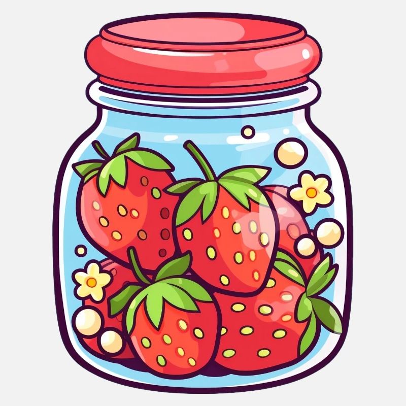 Geschlossenes Glas mit Erdbeeren