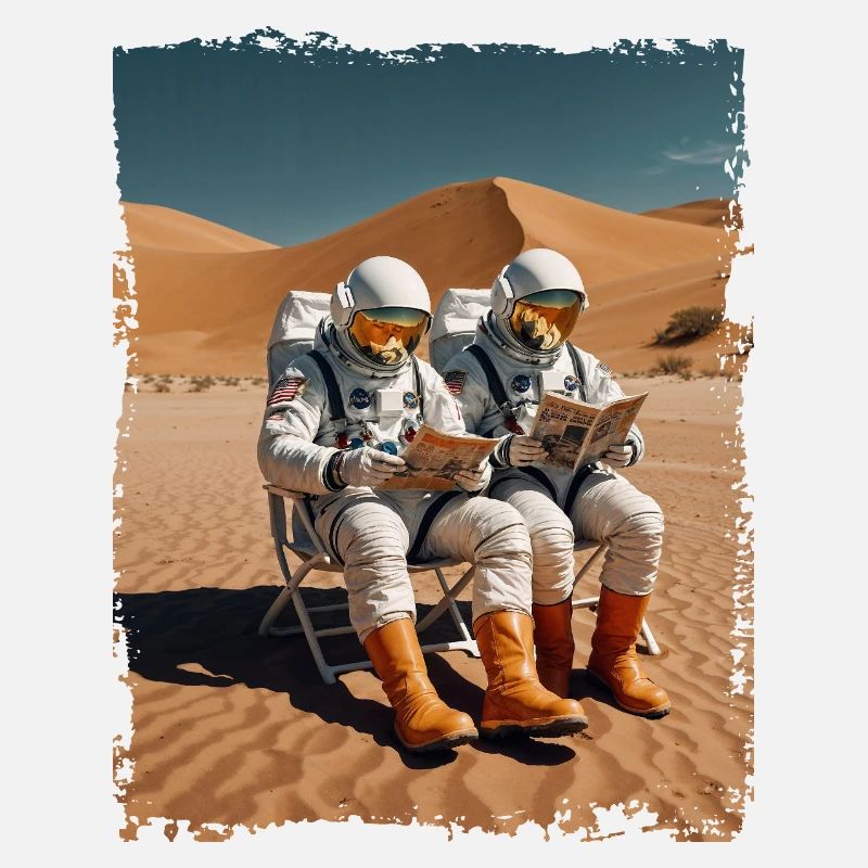 Deux astronautes en combinaison spatiale