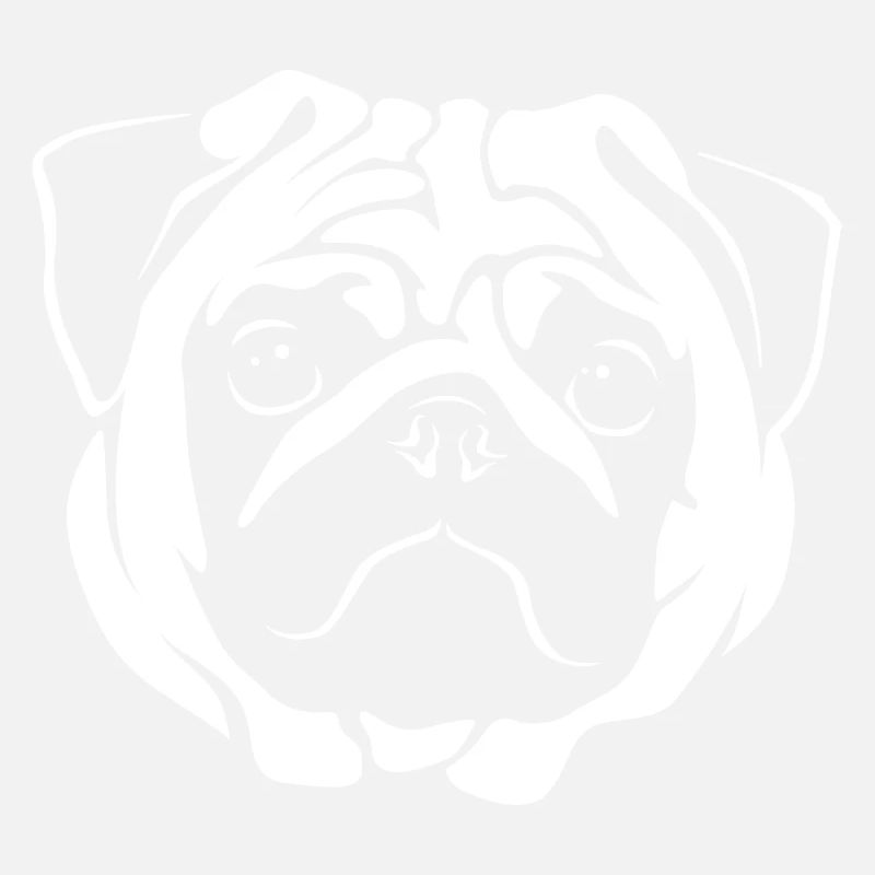 Mops Portrait - Negative Stil