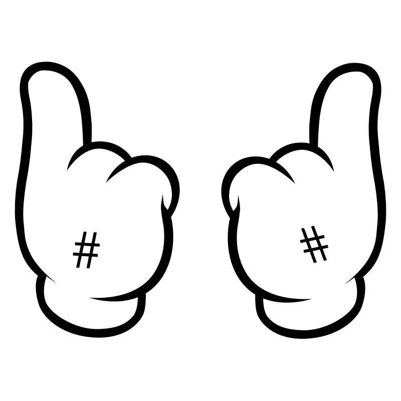 Comic Hand Hashtag Cool Style