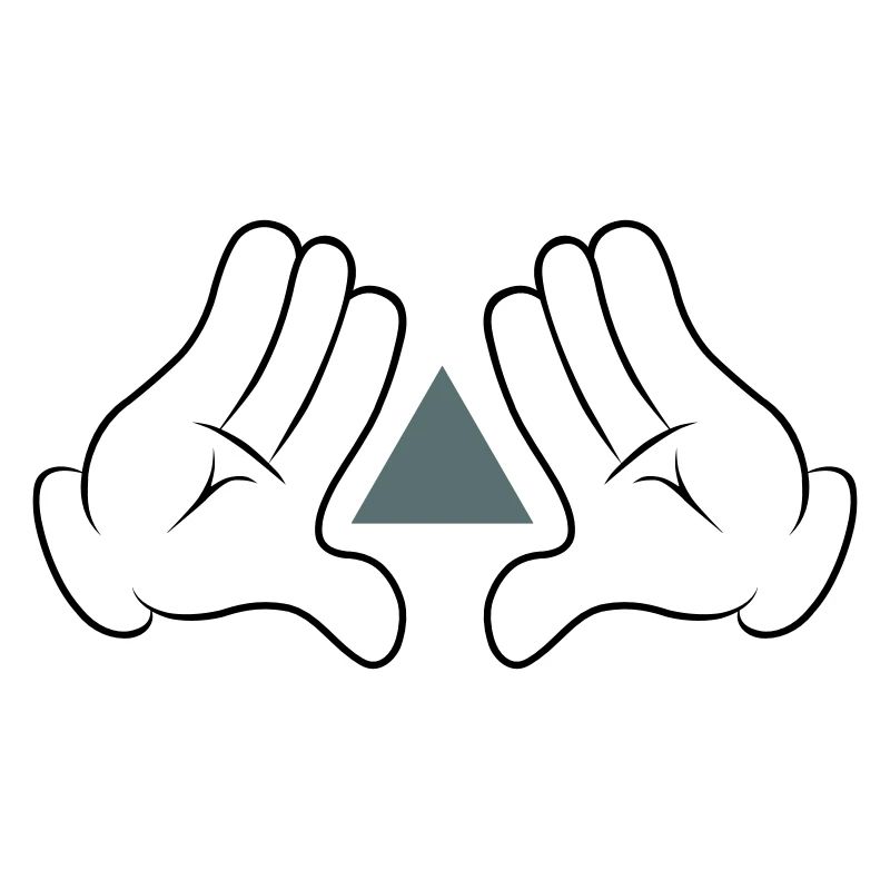 Comic Hand Pyramid Triangle Diamond Shape
