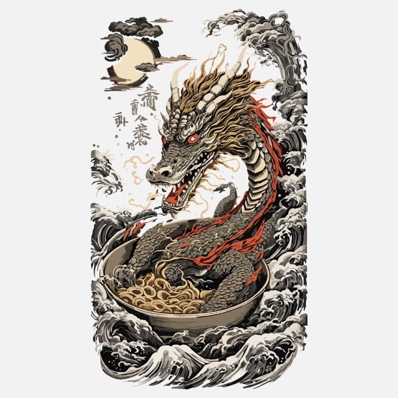 Ramen Drache Ukiyo-E Kanji Japan Kunst Design