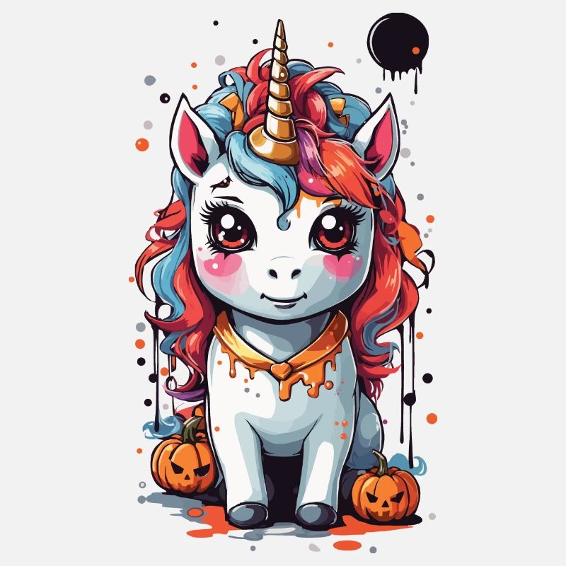 Kawaii Gothic Einhorn Mystischer Halloween Zauber
