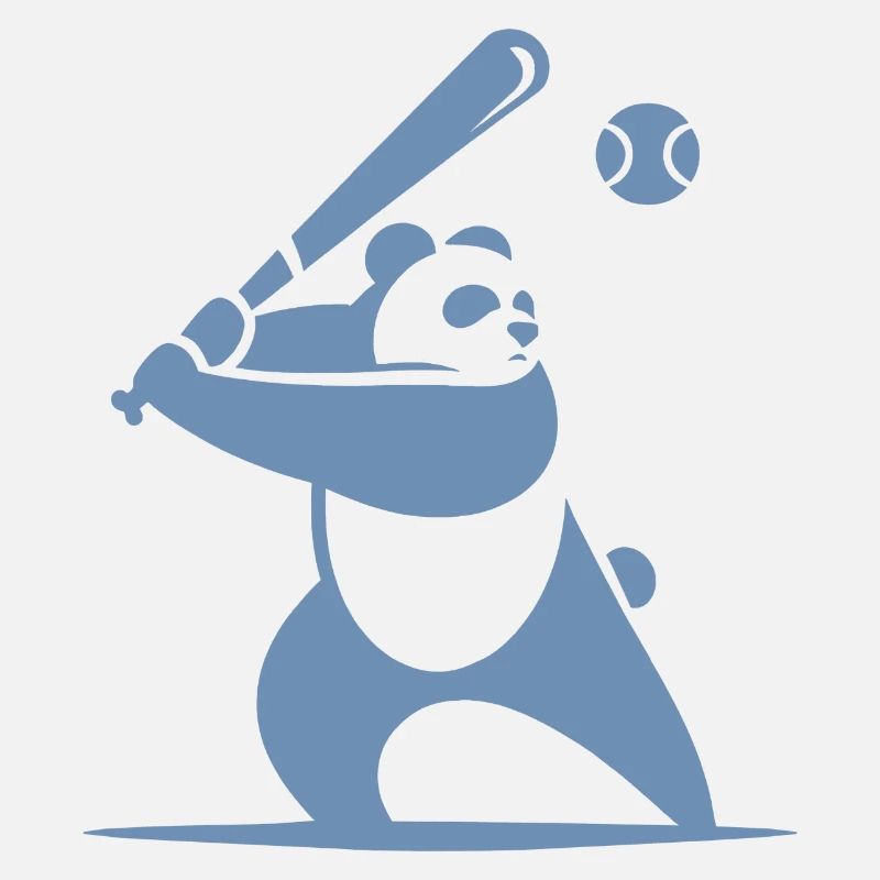Minimalistische Panda-Baseball-Silhouette