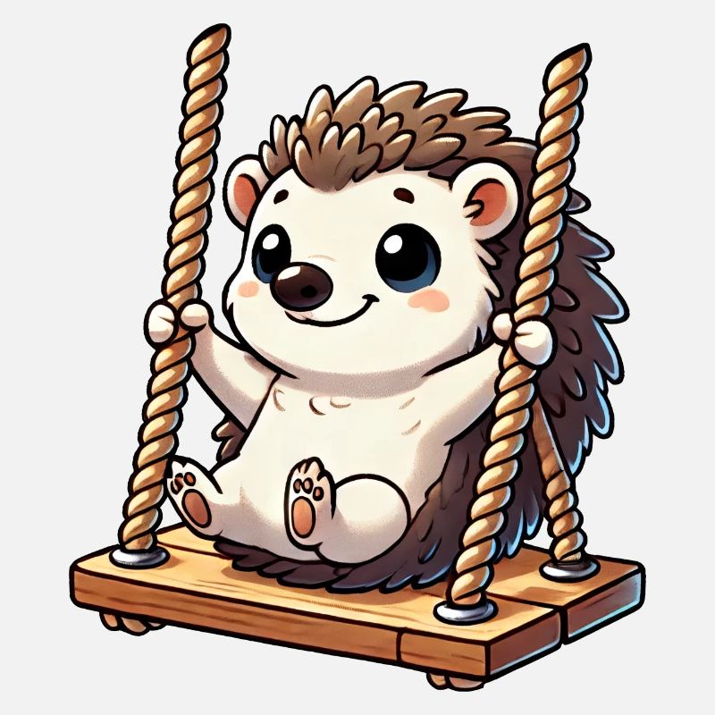 Hérisson mignon balançoires terrain de jeu enfants amusant