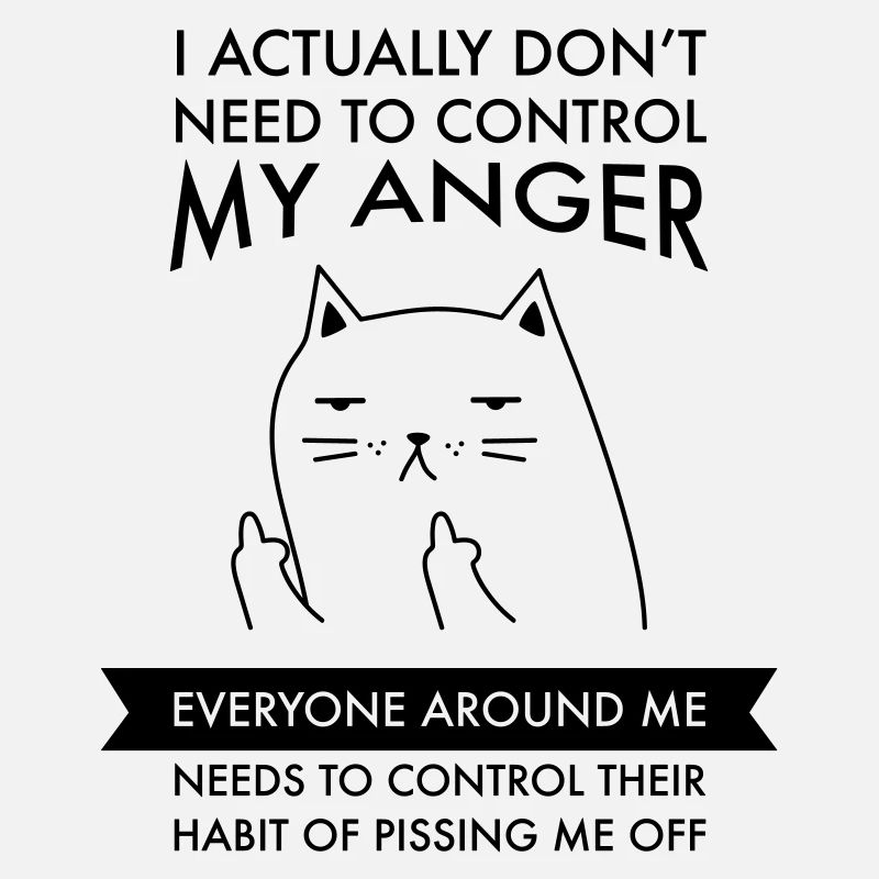 Control Anger Funny Job Work Office Angry Cat.