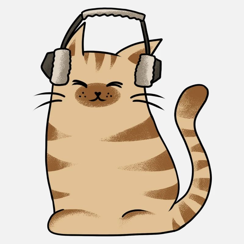 Katze Headset Musik Lofi Chillhop Geschenkidee