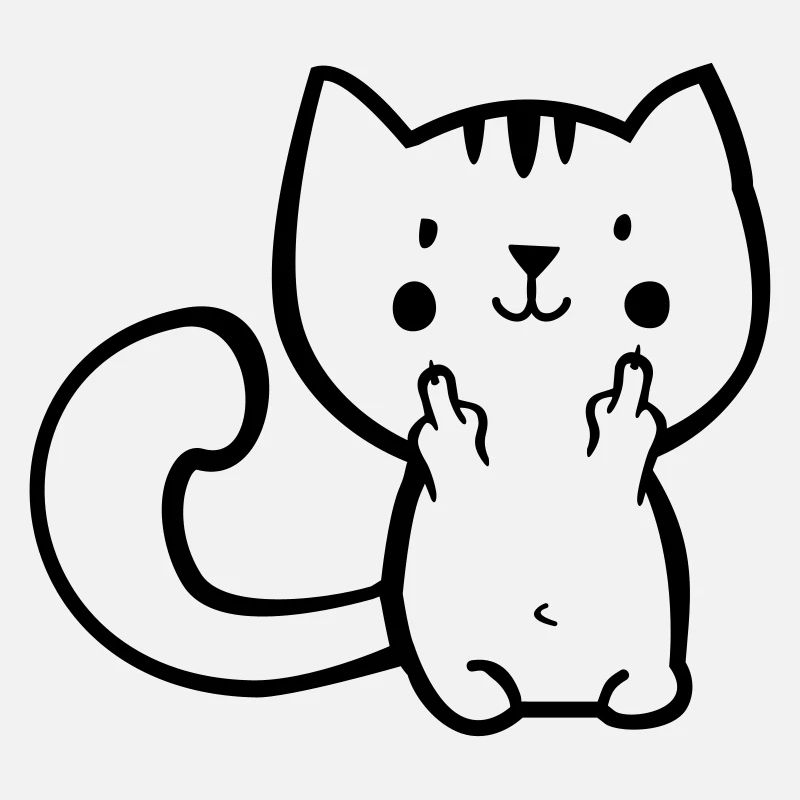 Fuck off kitty - doigt de chat - chat - Kitty