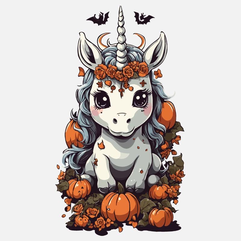 Mignon Halloween Licorne et conception de citrouille