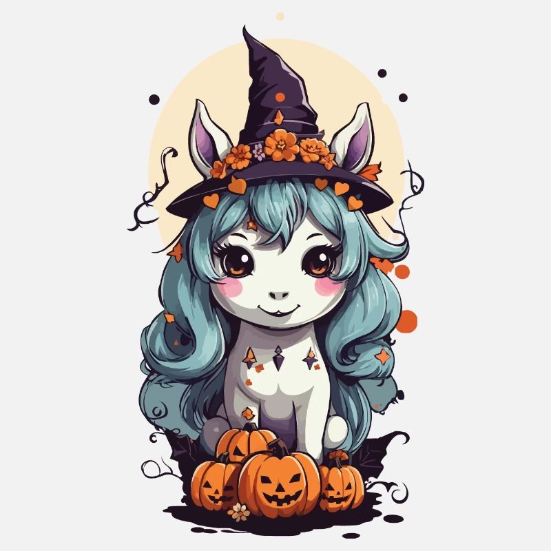 Magical witch pony cute Halloween design
