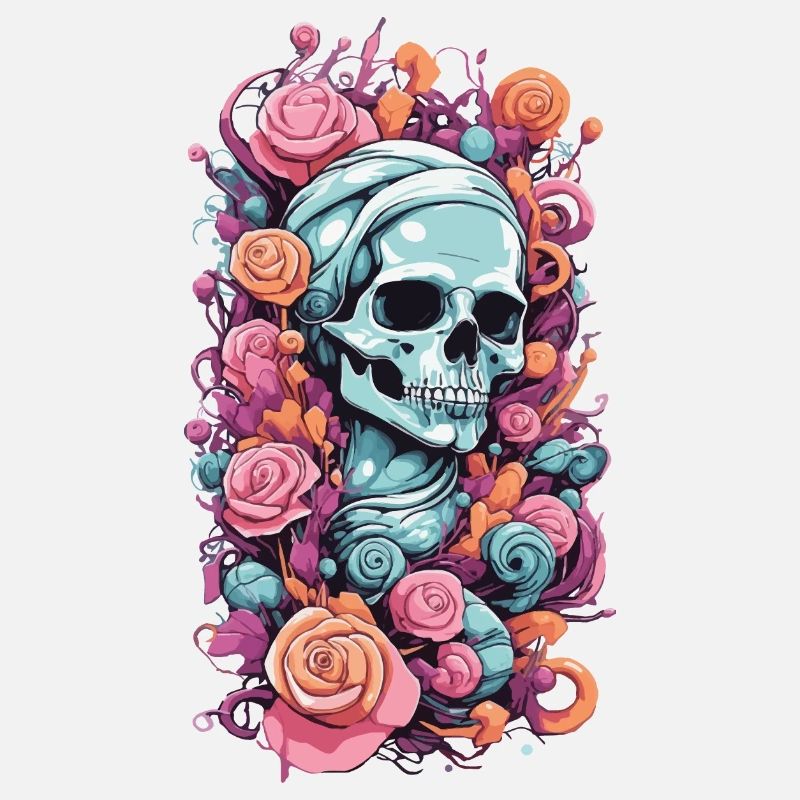 Pastel Goth Rosen Skull Okkult Weirdcore Design