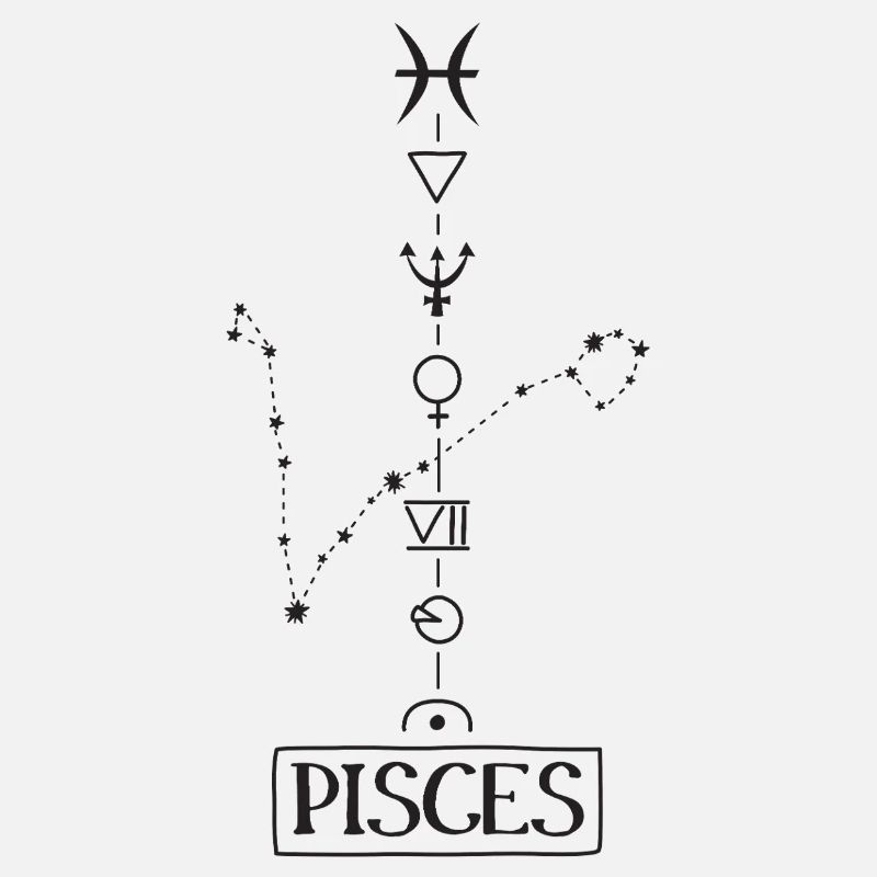 Pisces - Pisces Zodiac - black