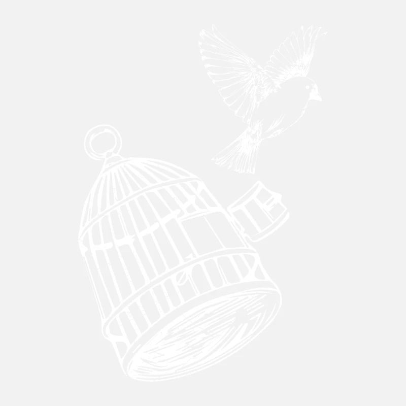 Oiseau hors idée de cadeau de conception de tatouage de cage