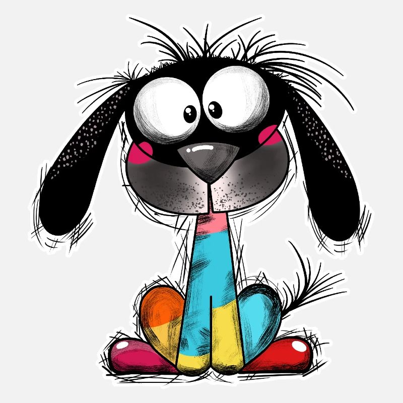 Farbenfroher Hund