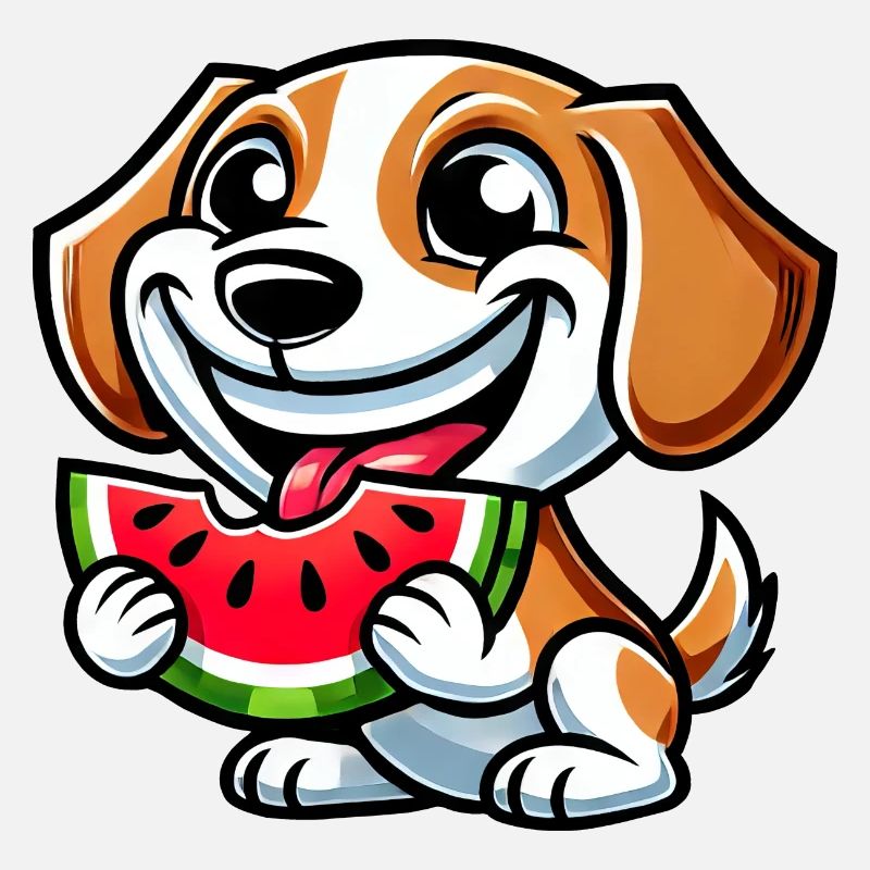 Beagle Wassermelone süßer Hund mit Melone Sommer