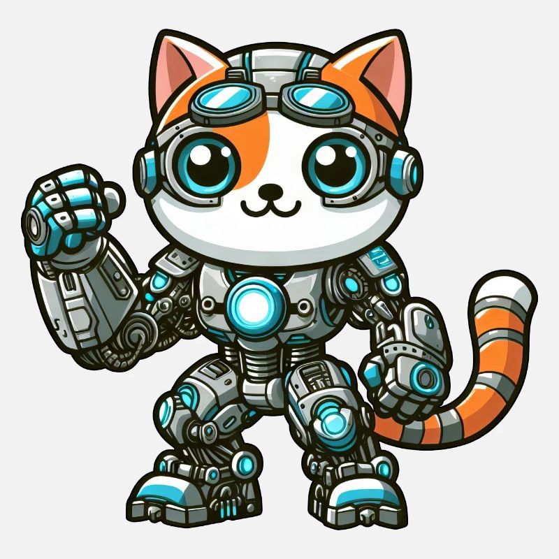 Cool Cartoon Cat Cat Robot Cyborg Mech