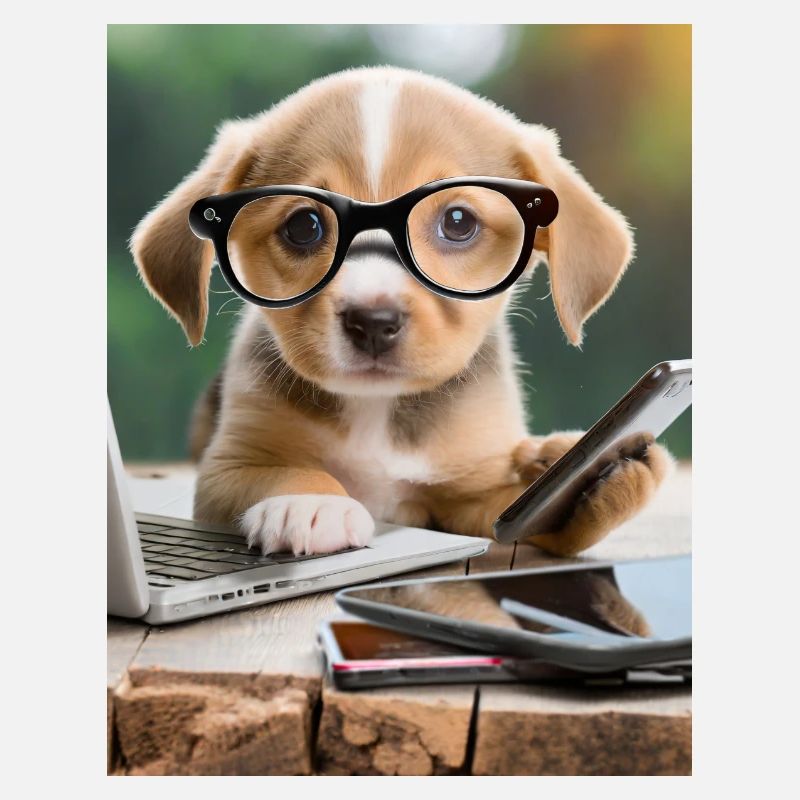 chien à lunettes