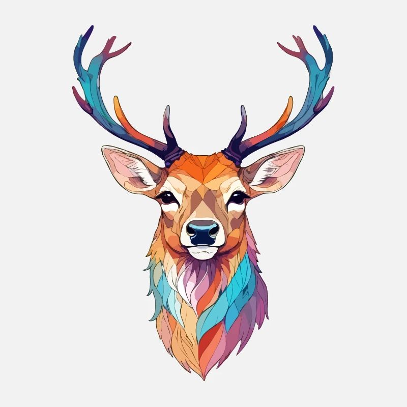 Hirsch Vektor Kunst mit lebendigen Farben Illustration