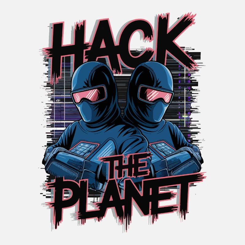 Cyber hackers rétro – Hack The Planet Glitch Art