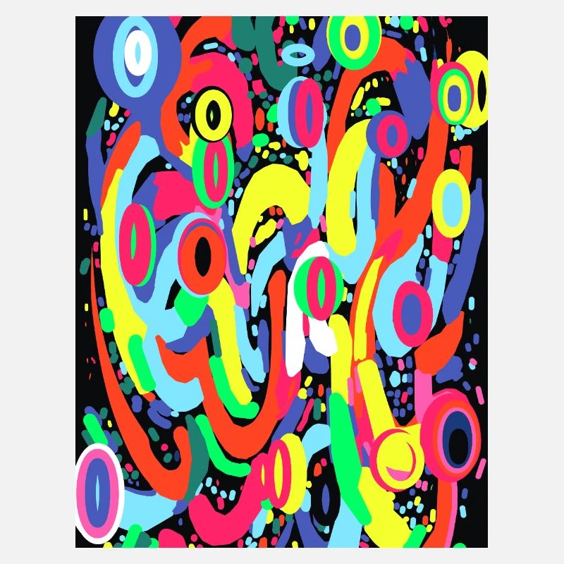Cyber Neon Pulse : Imprimé multicolore Аbstract