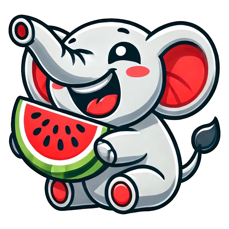 mignon éléphant pastèque fruit d’été rire