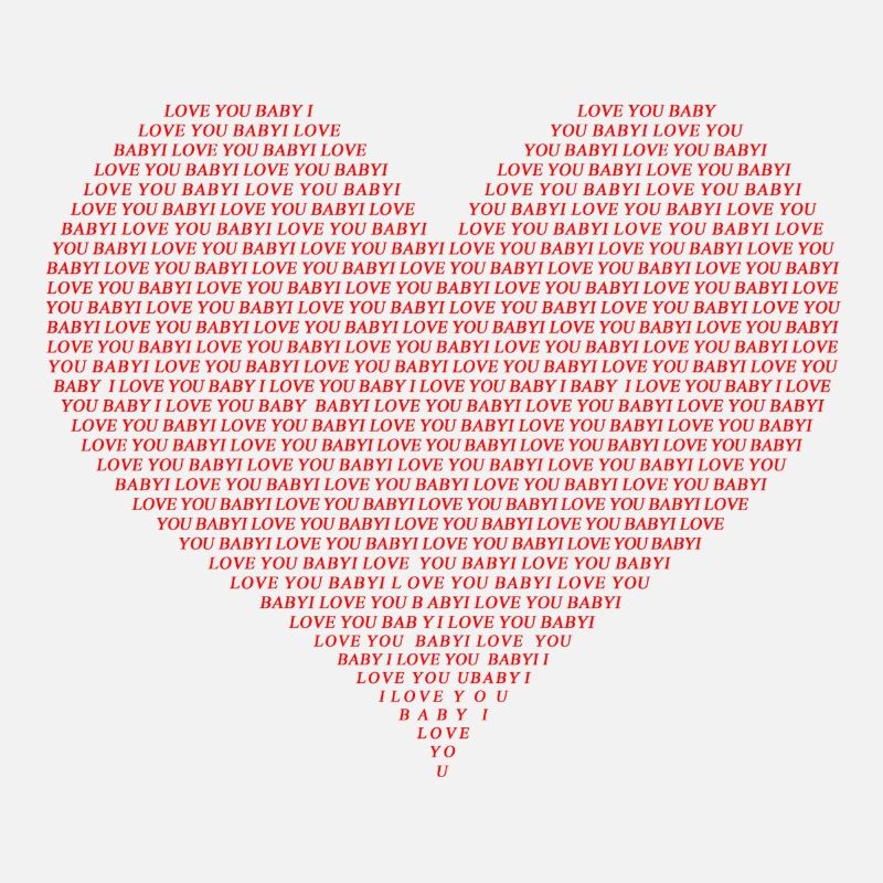 Typografie Herz Form Design rot Text, den ich liebe dich