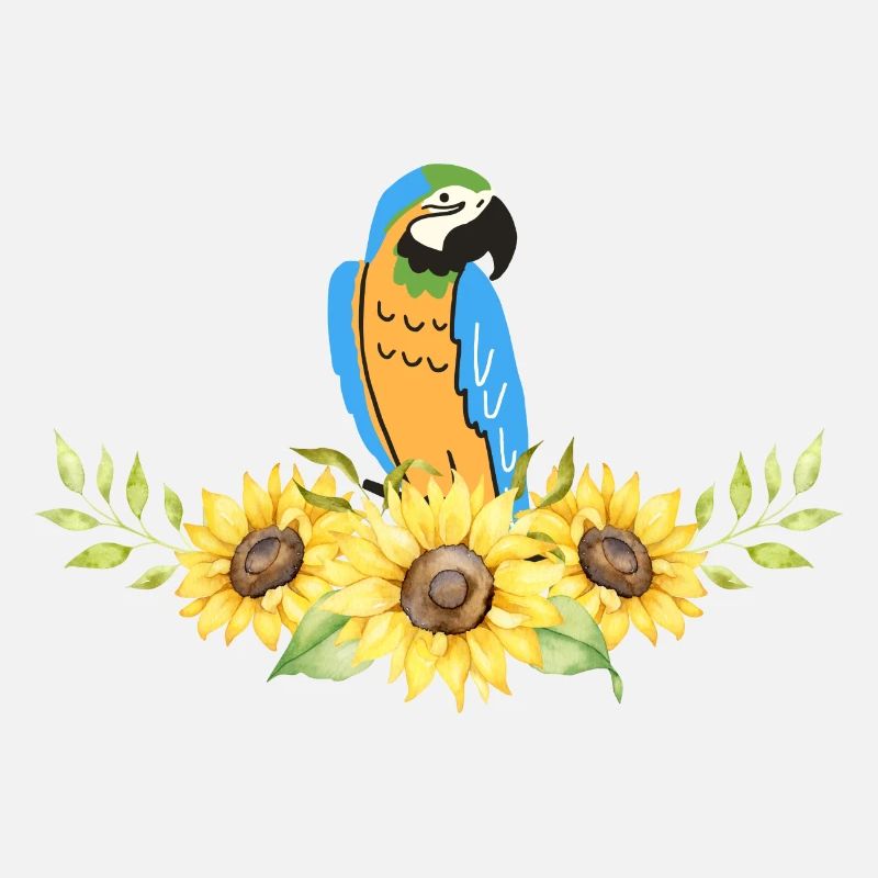 Exotisches Tier Vogel Geschenk Sonnenblume Papagei