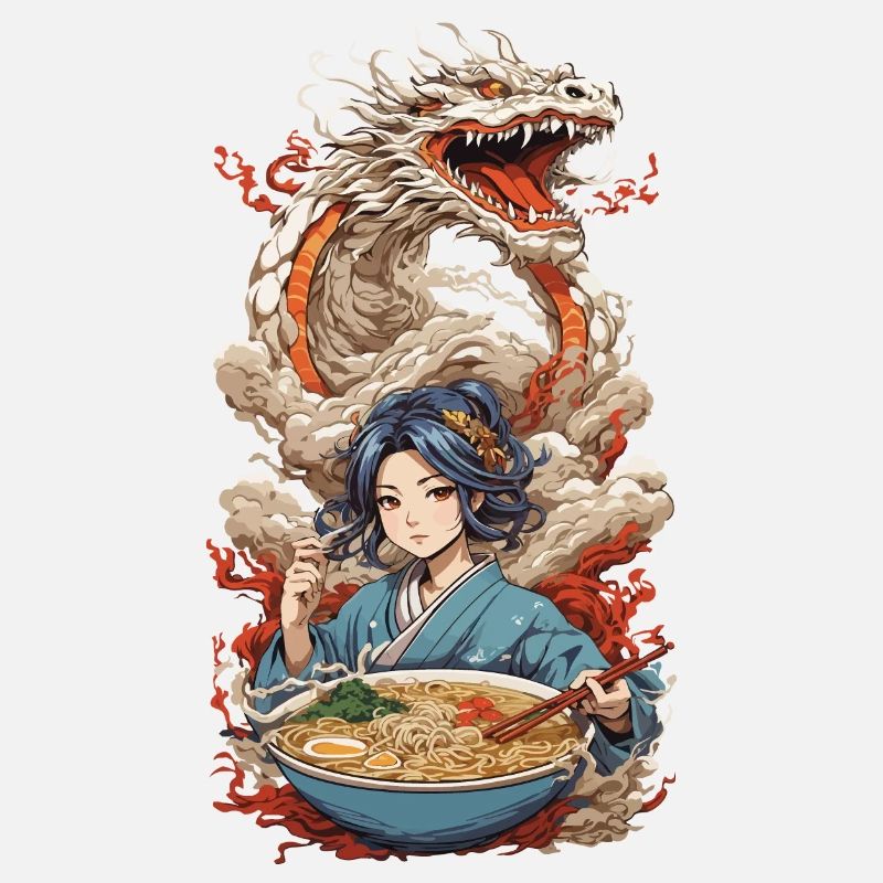 Ukiyo-E Ramen & Dragon Anime Esthétique